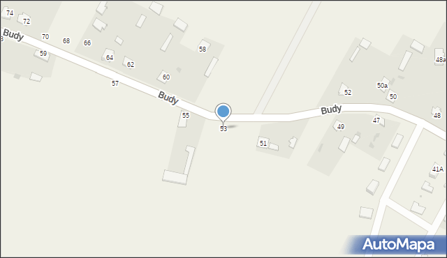 Budy, Budy, 53, mapa Budy
