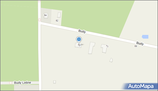 Budy, Budy, 73, mapa Budy