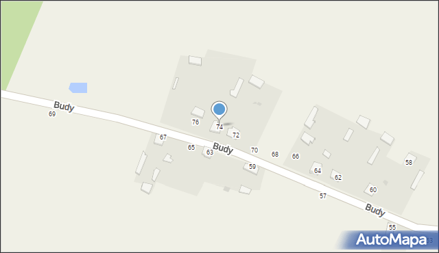 Budy, Budy, 74, mapa Budy