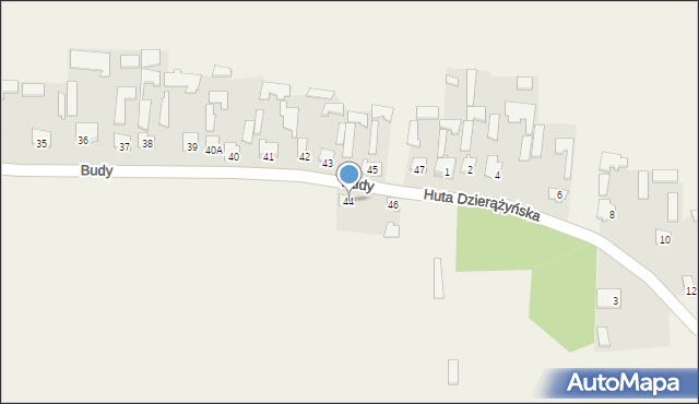 Budy, Budy, 44, mapa Budy
