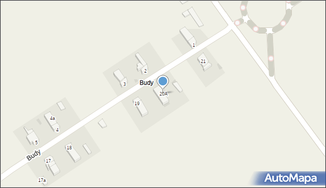 Budy, Budy, 20A, mapa Budy