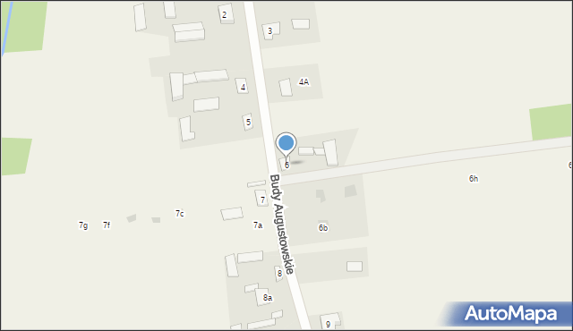 Budy Augustowskie, Budy Augustowskie, 6, mapa Budy Augustowskie