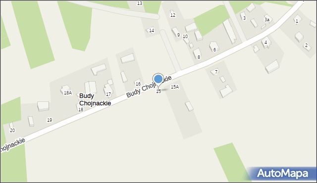 Budy Chojnackie, Budy Chojnackie, 15, mapa Budy Chojnackie