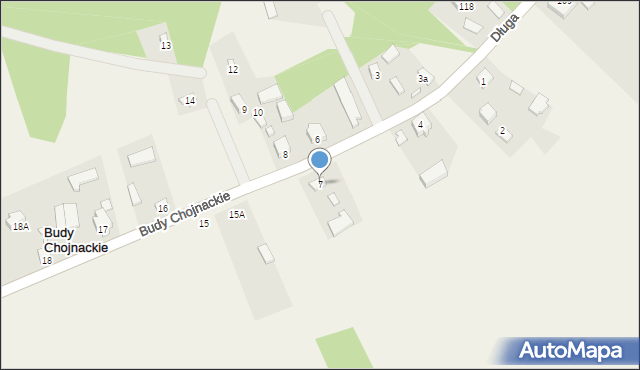 Budy Chojnackie, Budy Chojnackie, 7, mapa Budy Chojnackie