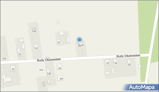 Budy Dłutowskie, Budy Dłutowskie, 30c, mapa Budy Dłutowskie
