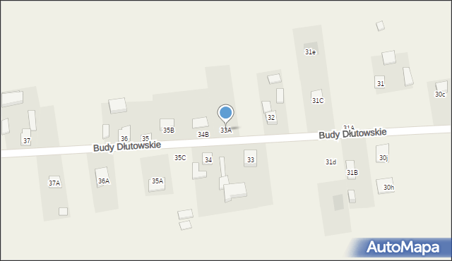 Budy Dłutowskie, Budy Dłutowskie, 33A, mapa Budy Dłutowskie
