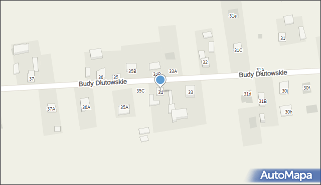 Budy Dłutowskie, Budy Dłutowskie, 34, mapa Budy Dłutowskie