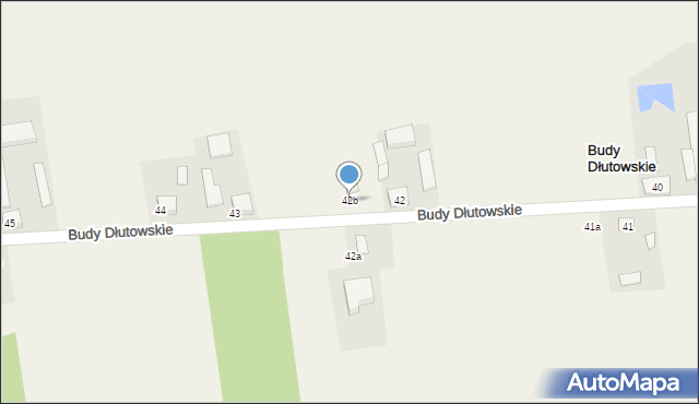 Budy Dłutowskie, Budy Dłutowskie, 42b, mapa Budy Dłutowskie