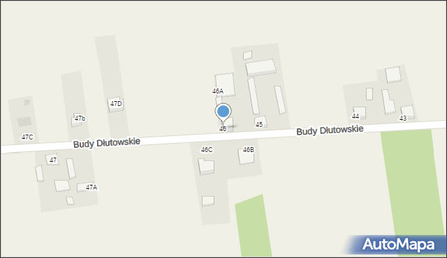 Budy Dłutowskie, Budy Dłutowskie, 46, mapa Budy Dłutowskie