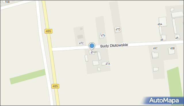 Budy Dłutowskie, Budy Dłutowskie, 47, mapa Budy Dłutowskie