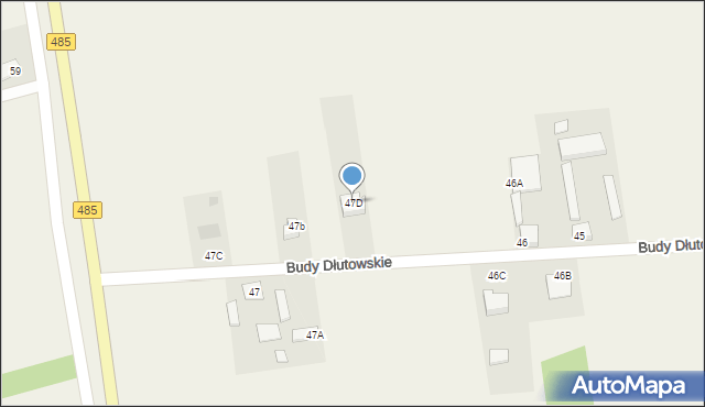 Budy Dłutowskie, Budy Dłutowskie, 47D, mapa Budy Dłutowskie