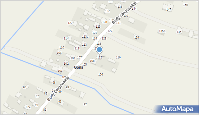 Budy Głogowskie, Budy Głogowskie, 112, mapa Budy Głogowskie