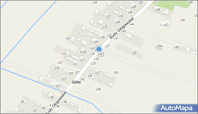 Budy Głogowskie, Budy Głogowskie, 120, mapa Budy Głogowskie