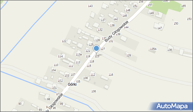 Budy Głogowskie, Budy Głogowskie, 123, mapa Budy Głogowskie