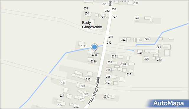 Budy Głogowskie, Budy Głogowskie, 233c, mapa Budy Głogowskie