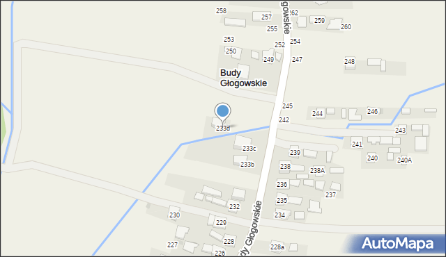 Budy Głogowskie, Budy Głogowskie, 233d, mapa Budy Głogowskie