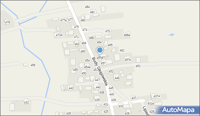 Budy Głogowskie, Budy Głogowskie, 457a, mapa Budy Głogowskie