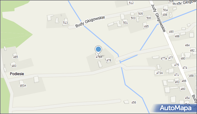 Budy Głogowskie, Budy Głogowskie, 478A, mapa Budy Głogowskie