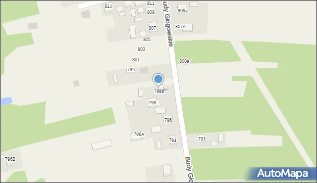 Budy Głogowskie, Budy Głogowskie, 798a, mapa Budy Głogowskie