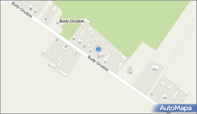 Budy-Grudzie, Budy-Grudzie, 22, mapa Budy-Grudzie