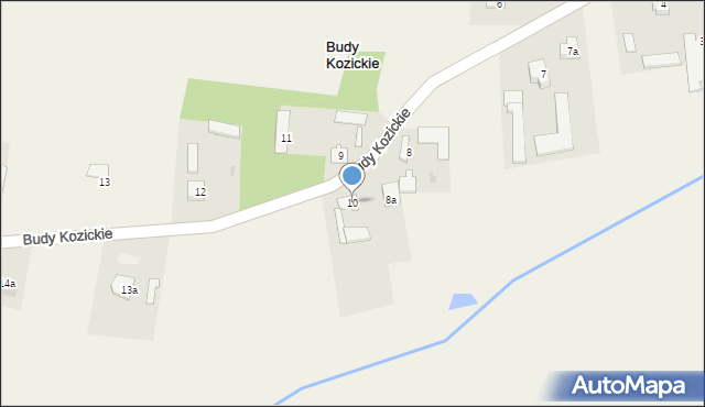 Budy Kozickie, Budy Kozickie, 10, mapa Budy Kozickie