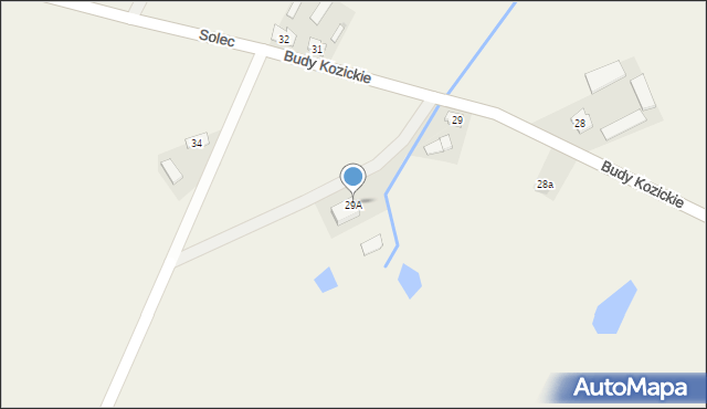 Budy Kozickie, Budy Kozickie, 29A, mapa Budy Kozickie