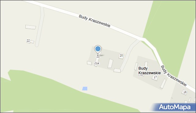 Budy Kraszewskie, Budy Kraszewskie, 21, mapa Budy Kraszewskie