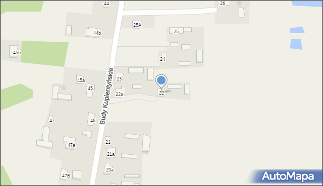 Budy Kupientyńskie, Budy Kupientyńskie, 22, mapa Budy Kupientyńskie