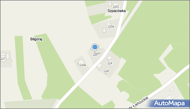 Budy Łańcuckie, Budy Łańcuckie, 220, mapa Budy Łańcuckie