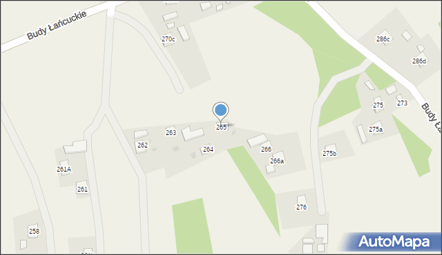 Budy Łańcuckie, Budy Łańcuckie, 265, mapa Budy Łańcuckie