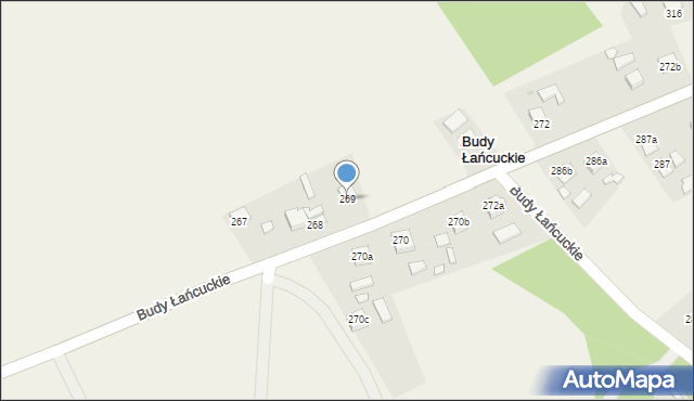 Budy Łańcuckie, Budy Łańcuckie, 269, mapa Budy Łańcuckie