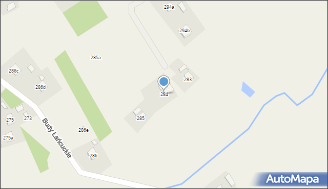 Budy Łańcuckie, Budy Łańcuckie, 284, mapa Budy Łańcuckie