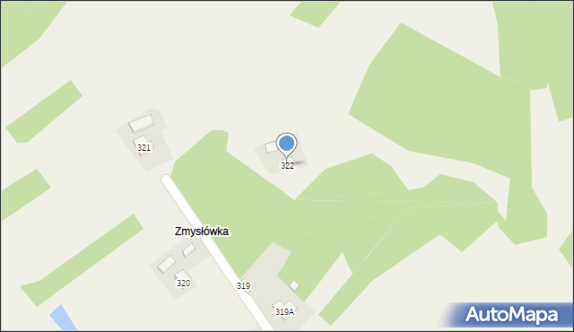 Budy Łańcuckie, Budy Łańcuckie, 322, mapa Budy Łańcuckie