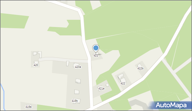 Budy Łańcuckie, Budy Łańcuckie, 421, mapa Budy Łańcuckie