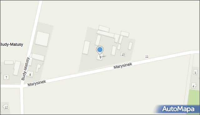 Budy-Matusy, Budy-Matusy, 9, mapa Budy-Matusy