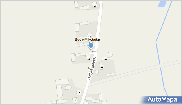 Budy-Mikołajka, Budy-Mikołajka, 11A, mapa Budy-Mikołajka