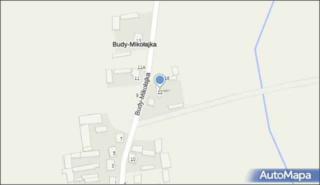 Budy-Mikołajka, Budy-Mikołajka, 12, mapa Budy-Mikołajka