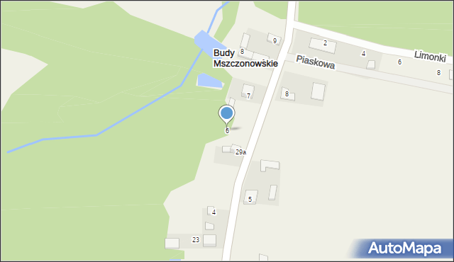 Budy Mszczonowskie, Budy Mszczonowskie, 6, mapa Budy Mszczonowskie