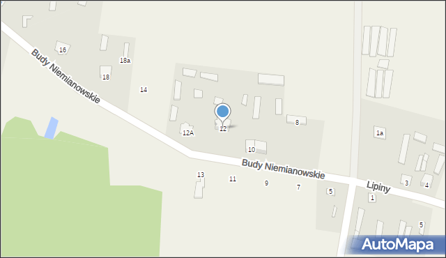 Budy Niemianowskie, Budy Niemianowskie, 12, mapa Budy Niemianowskie