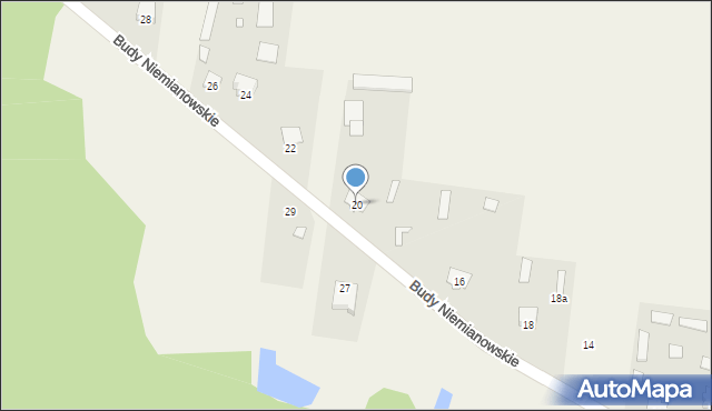 Budy Niemianowskie, Budy Niemianowskie, 20, mapa Budy Niemianowskie