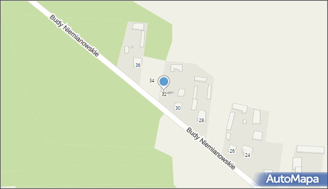 Budy Niemianowskie, Budy Niemianowskie, 32, mapa Budy Niemianowskie