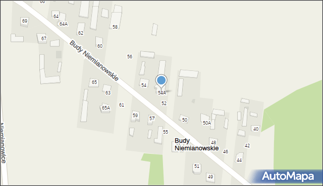 Budy Niemianowskie, Budy Niemianowskie, 54A, mapa Budy Niemianowskie