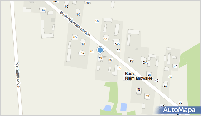 Budy Niemianowskie, Budy Niemianowskie, 59, mapa Budy Niemianowskie
