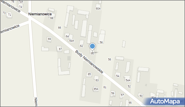 Budy Niemianowskie, Budy Niemianowskie, 60, mapa Budy Niemianowskie