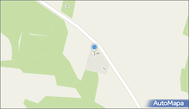 Budy Obrębskie, Budy Obrębskie, 1, mapa Budy Obrębskie