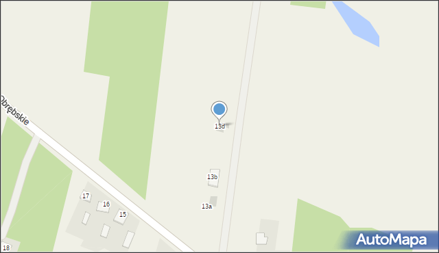 Budy Obrębskie, Budy Obrębskie, 13d, mapa Budy Obrębskie