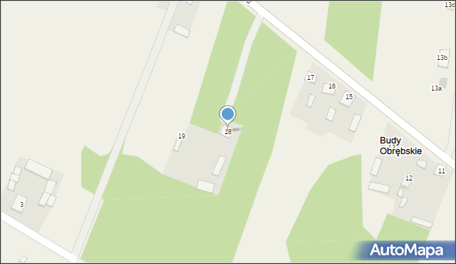 Budy Obrębskie, Budy Obrębskie, 18, mapa Budy Obrębskie