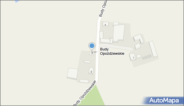 Budy Opożdżewskie, Budy Opożdżewskie, 8, mapa Budy Opożdżewskie