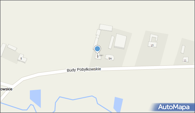 Budy Pobyłkowskie, Budy Pobyłkowskie, 9, mapa Budy Pobyłkowskie