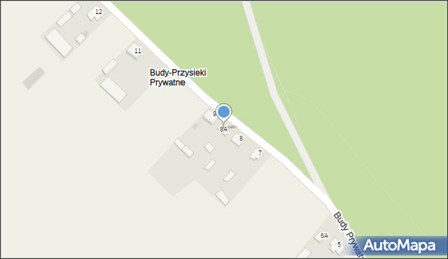 Budy Prywatne, Budy Prywatne, 8A, mapa Budy Prywatne